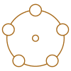 Community Connected circles to represent a connected community.