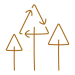 Three trees with the three in the middle having arrows indicating sustainability.
