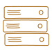 Green Web Hosting Three harddrives stacked on top of one another in a golden shade of yellow.